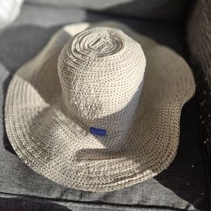 Beige Polka Dot Sun Hat